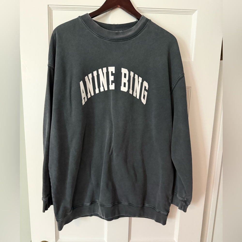 Anine Bing Oversized Charcoal Sweatshirt M
